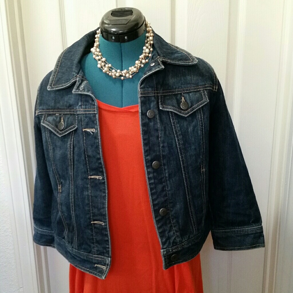 Loft cropped denim jacket