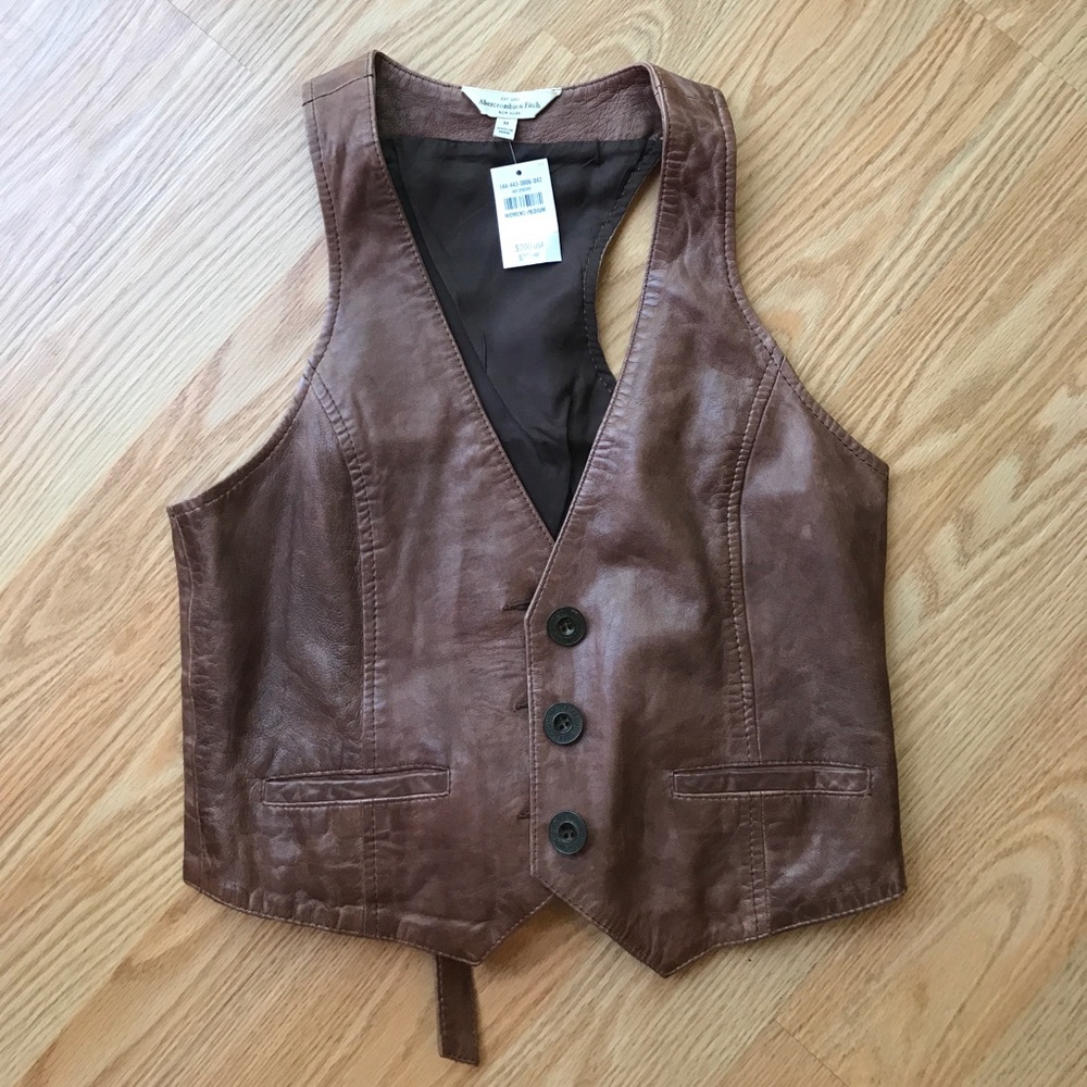 Abercrombie and Fitch Genuine Leather Vest size M