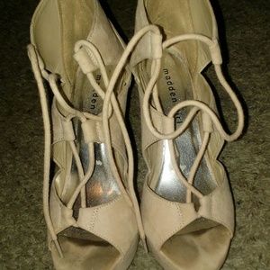 Light pink suede high heels