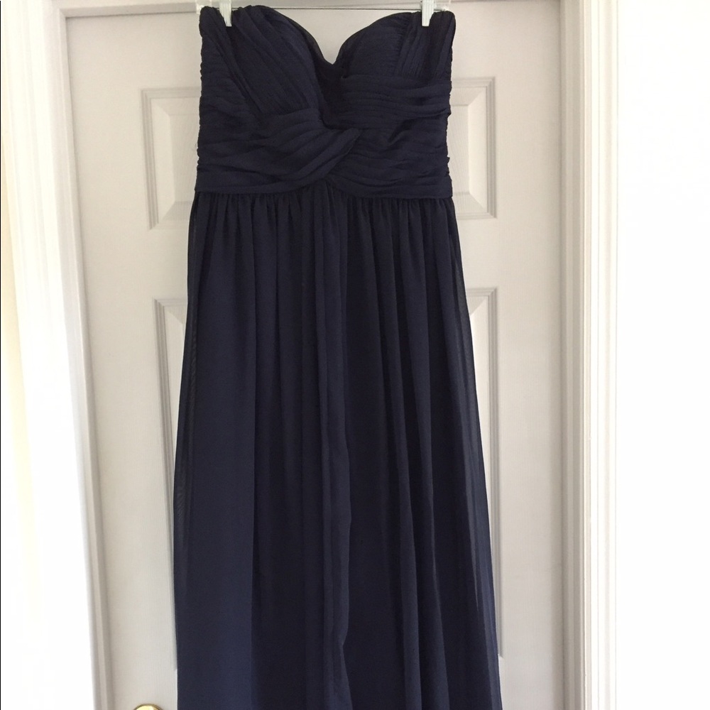 Navy Chiffon Evening Gown