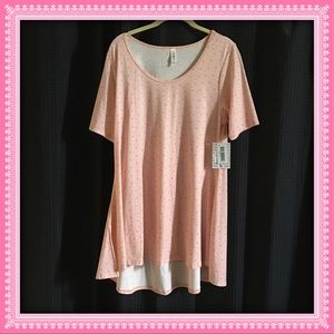 LuLaRoe large floral pink/peach Perfect T NWT