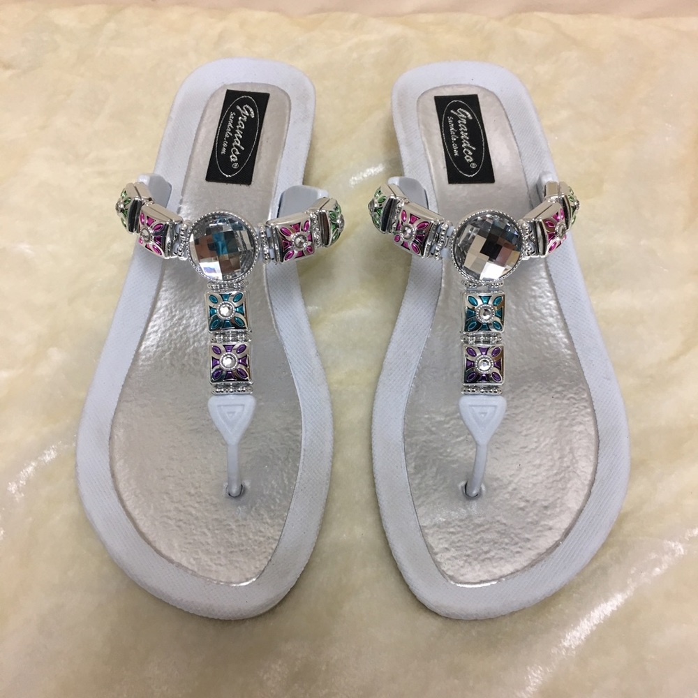 Grandco Jeweled Wedge Sandals