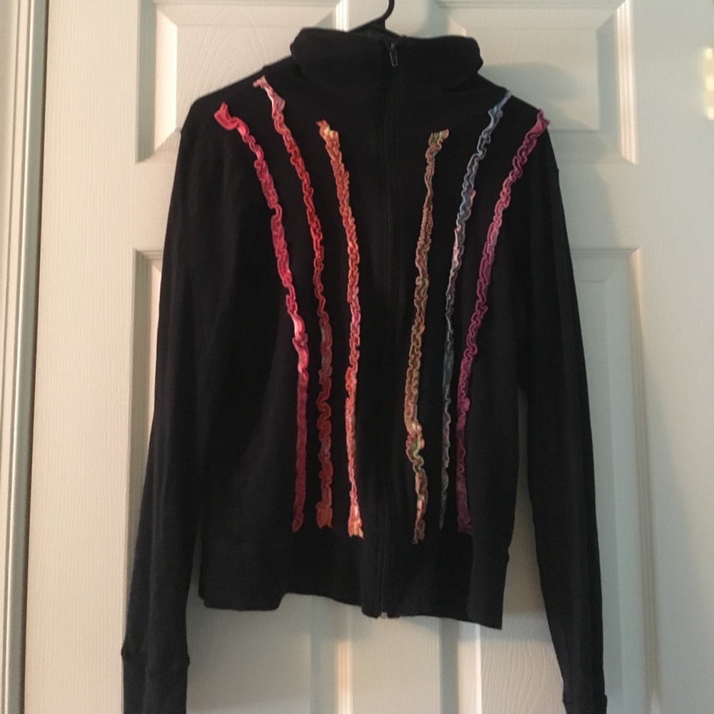 Hot topic rainbow ruffled sweatshirt