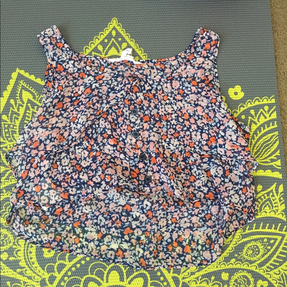 Floral, silk, crop top