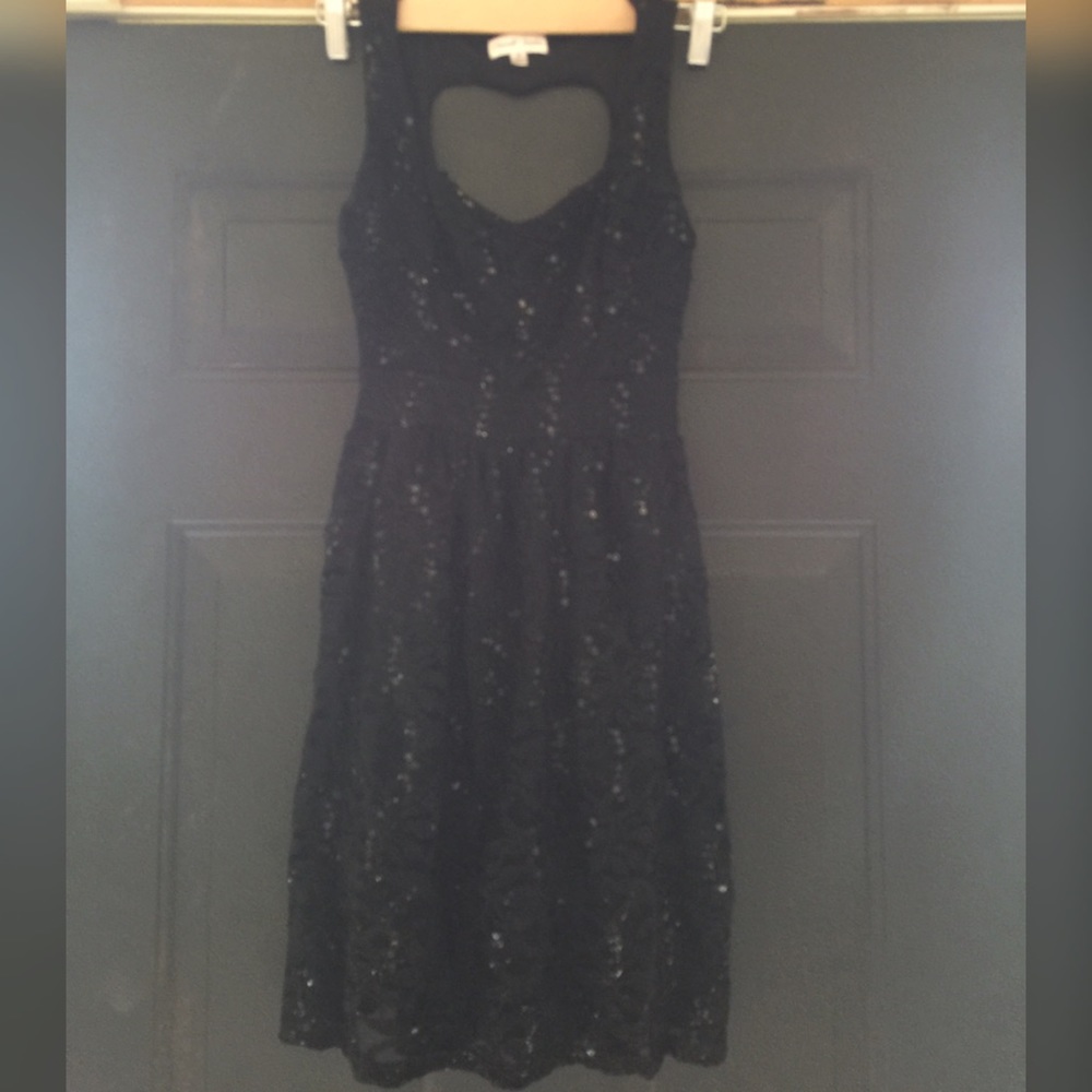 Sequin Heart Cutout Dress