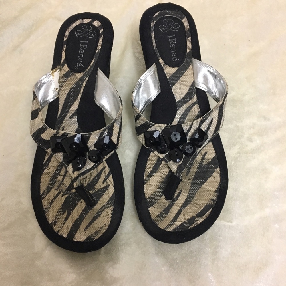 Zebra Print Wedge Sandals