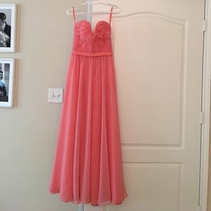 Coral pink bridesmaids dress