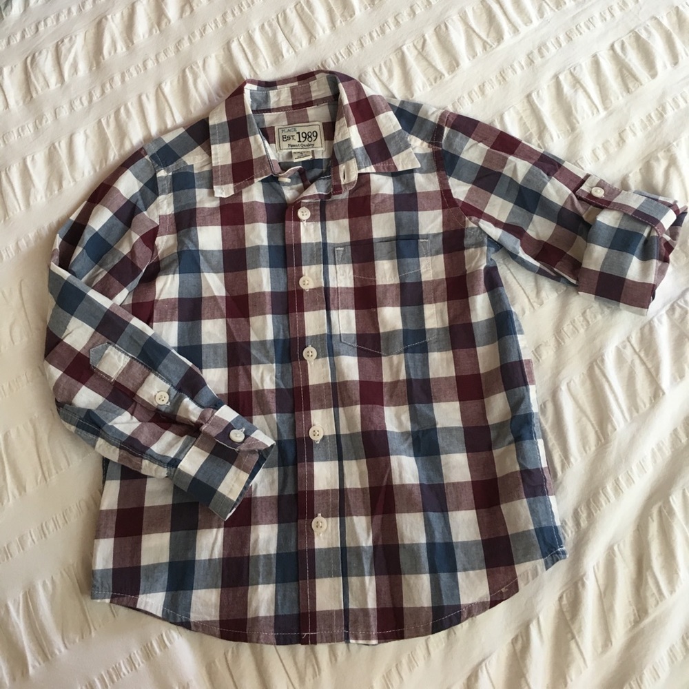 Children's Place Boys Plaid Button Up - XS (4-5)
