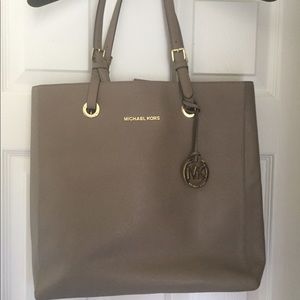 Michael Kors Mauve/Gray Shoulder Tote Bag