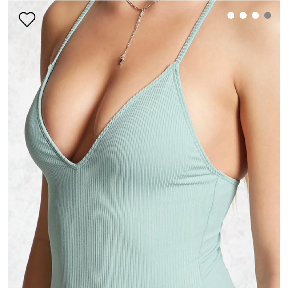 FOREVER 21 Ribbed Lace Up One-piece