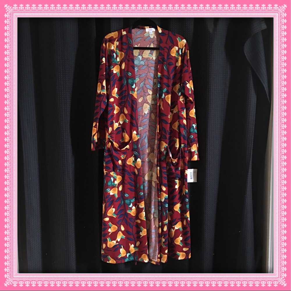 LuLaRoe Sarah sweater floral maroon XL NWT
