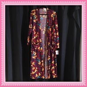 LuLaRoe Sarah sweater floral maroon XL NWT