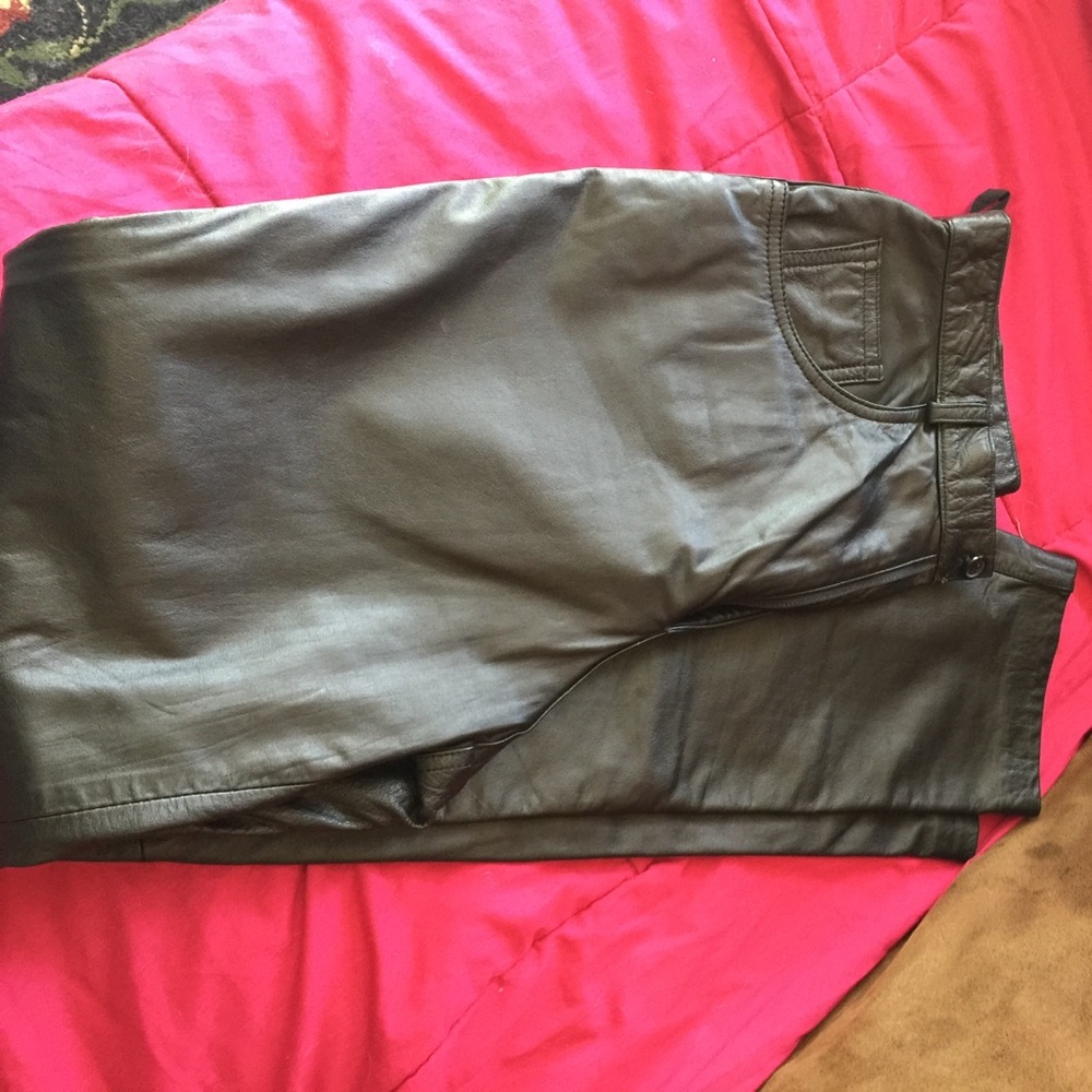 Black leather pants