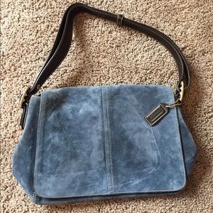 Coach Blue Suede Small Messenger Bag