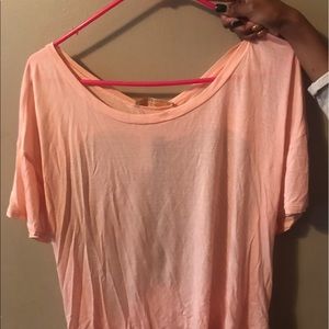 Haute Society shirt cut out summer top--BLUSH