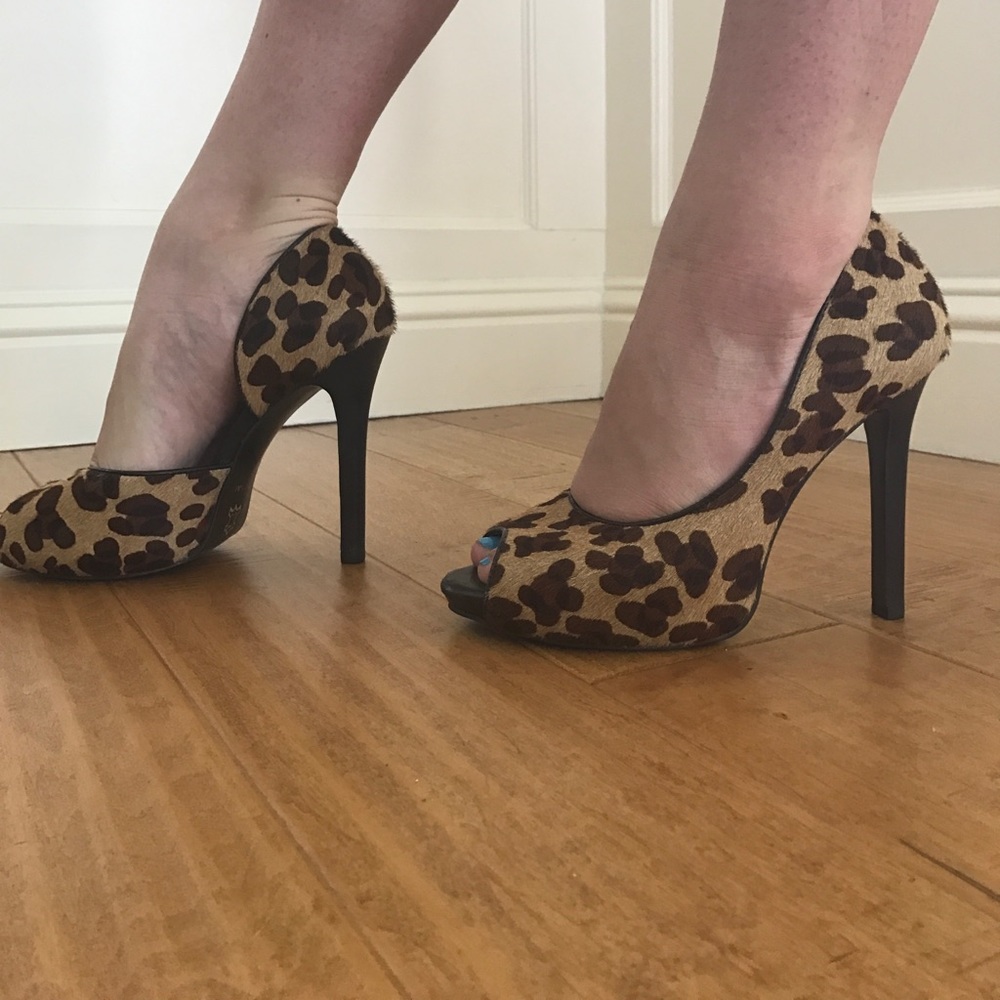 Cheetah print peep toe