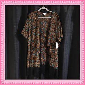 LuLaRoe Large Black Monroe with gold and teal NWT