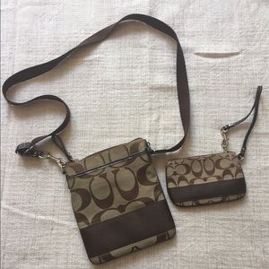 Authentic Coach crossbody and clutch