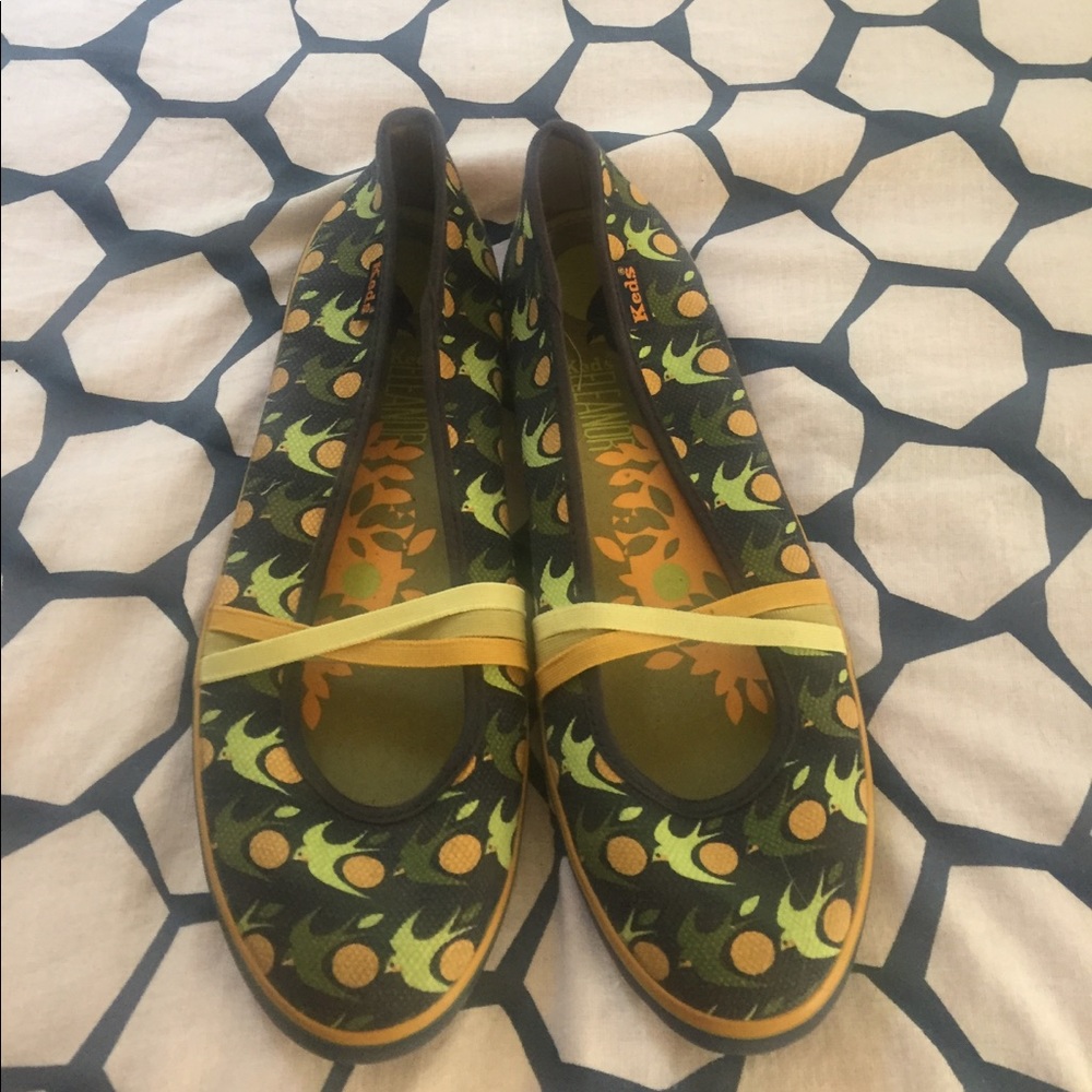 Blue flats from keds with bridies