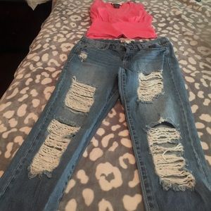 Mudd Capris light blue