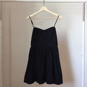 Black Spaghetti Strap Lined Mini Dress.