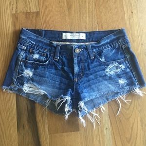 A&F low rise cutoff denim shorts