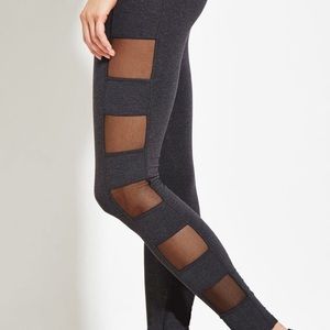 Leggings Grey Charcoal Mesh