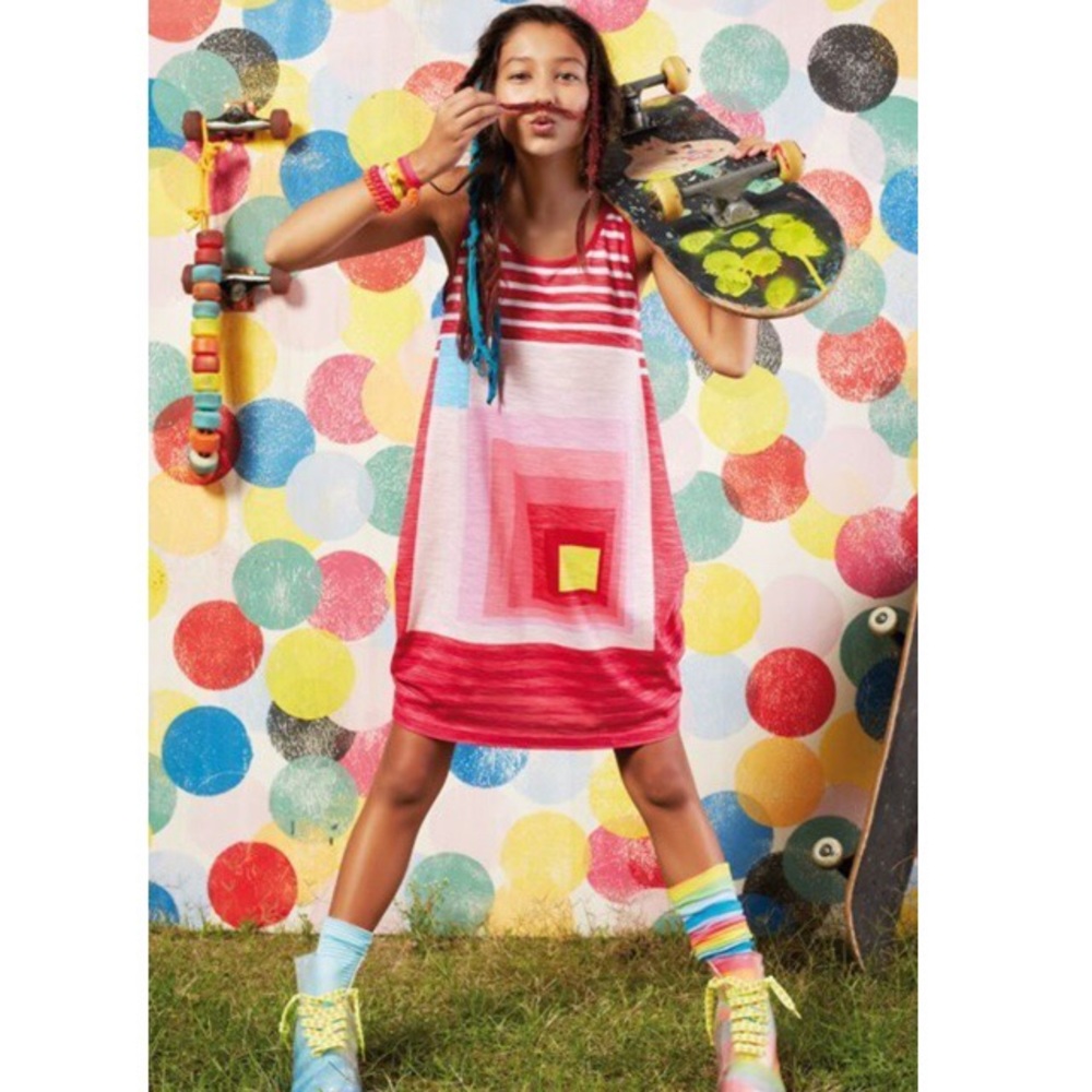 Desigual // Girl's Dress Jartum Stripes and Square