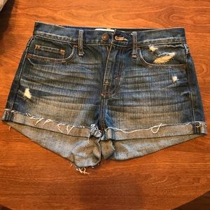 High waisted jean shorts