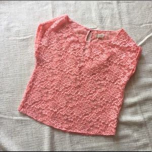 Pink lace crop top