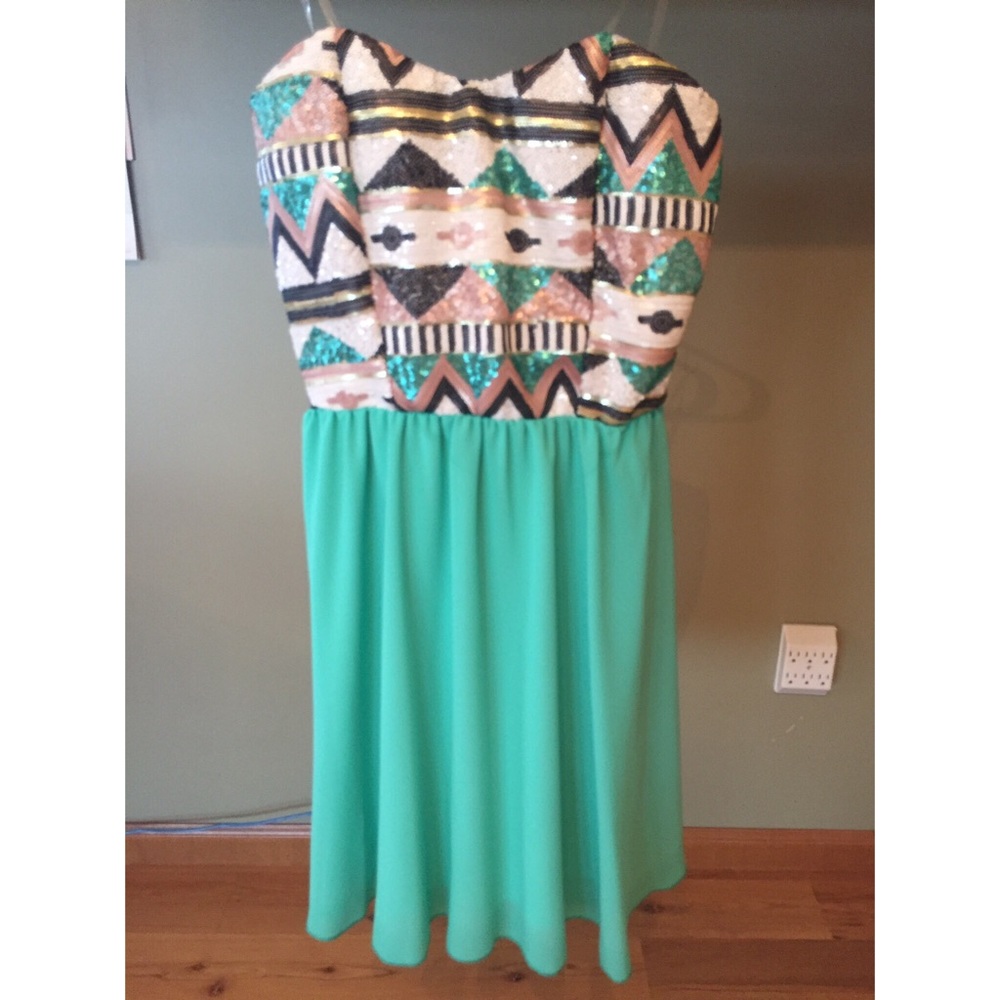 Sequin chiffon short dress