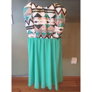 Sequin chiffon short dress