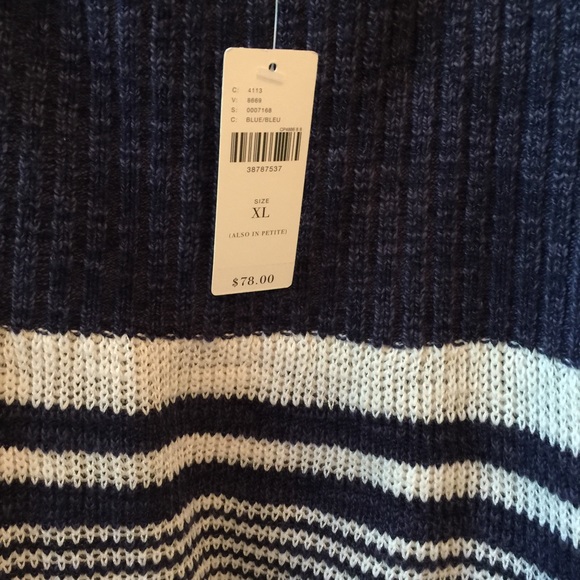 Anthropologie knit blue and cream striped tank - Picture 2 of 4