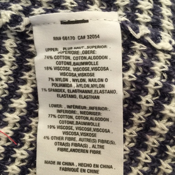 Anthropologie knit blue and cream striped tank - Picture 3 of 4