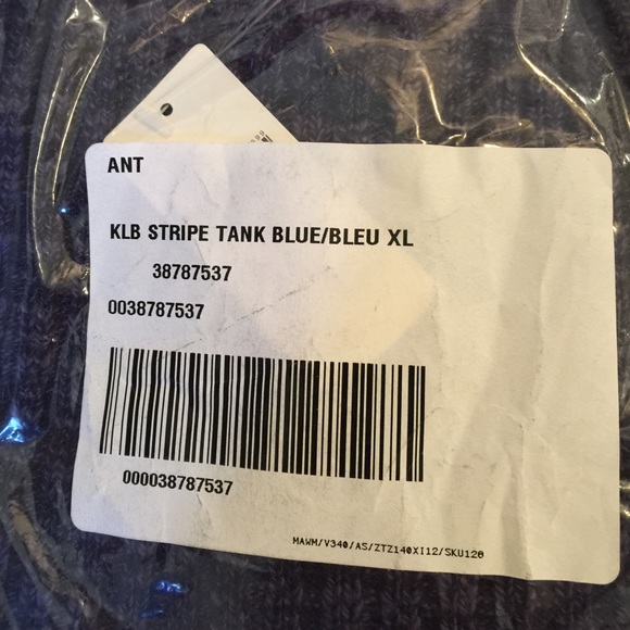 Anthropologie knit blue and cream striped tank - Picture 4 of 4