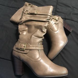 Taupe colored boots