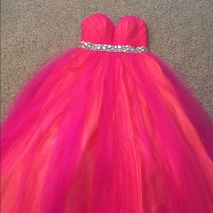 Hot Pink/Orange Prom Dress