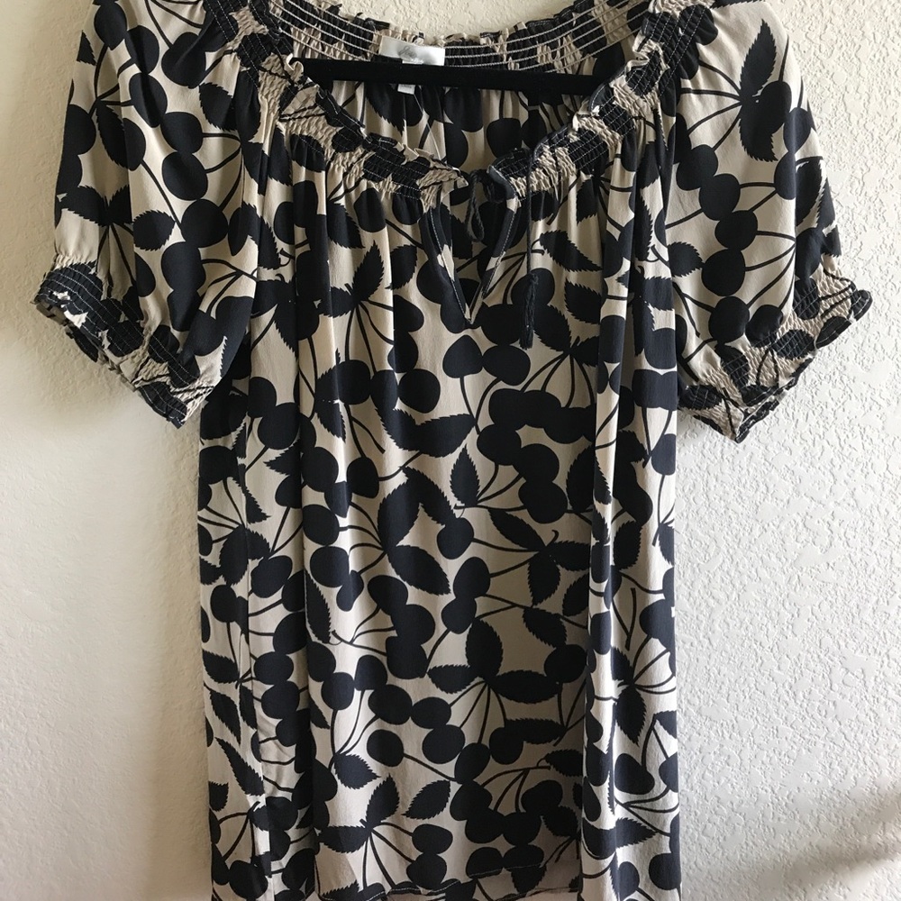 Joie blouse in black cherry print