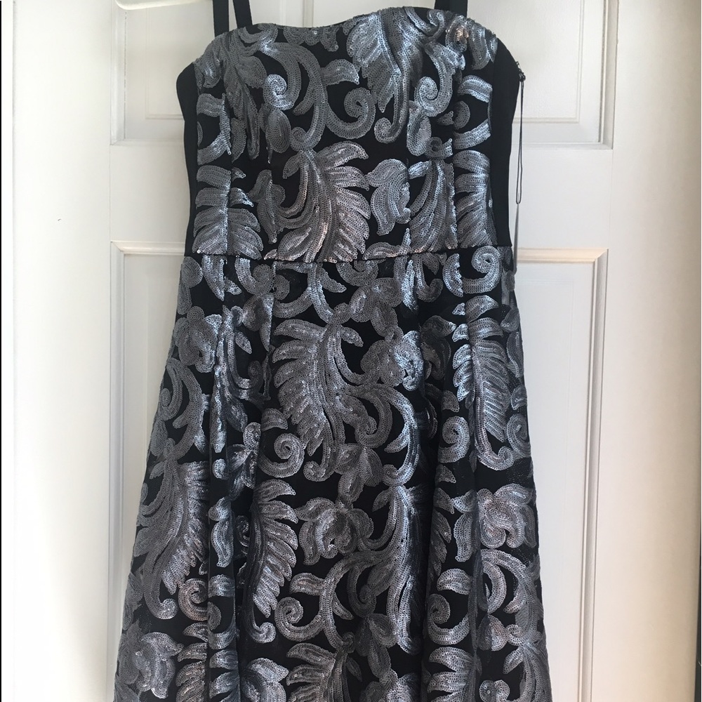 Nanette Lepore Black and silver cocktail dress