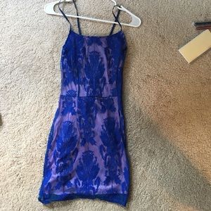 Blue Lace Mini Dress