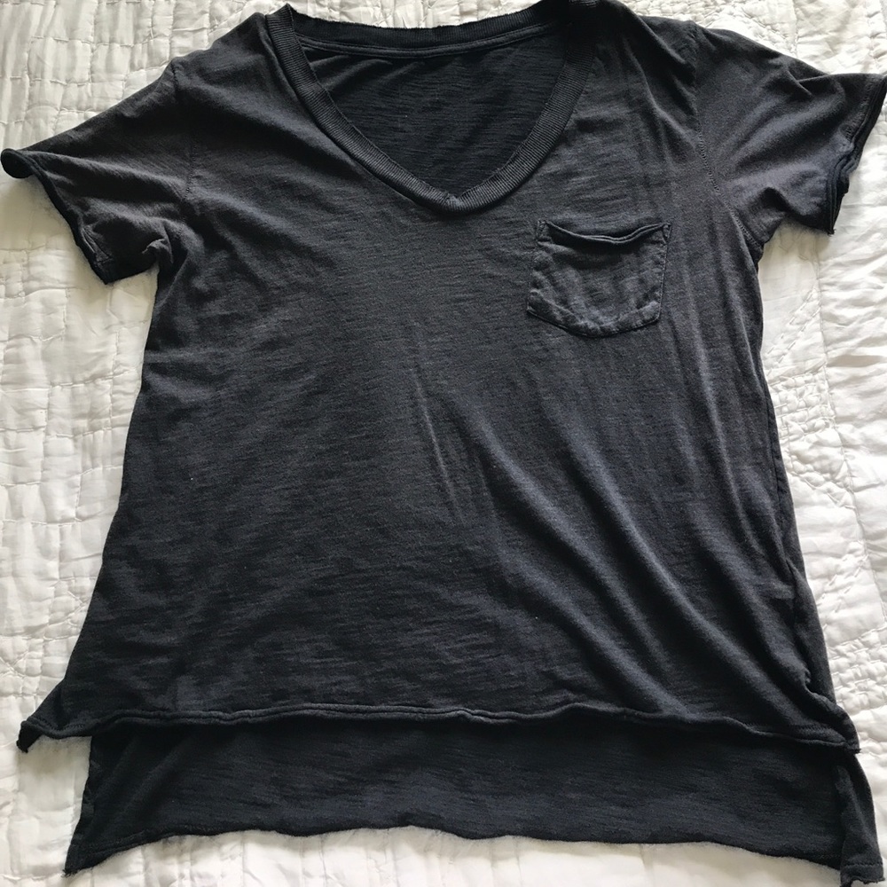 Free People distressed black pocket tshirt