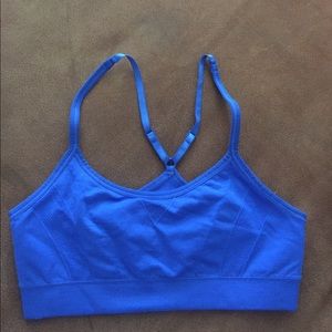 Blue sports bra