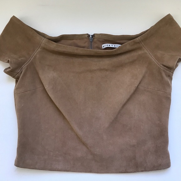 Alice + Olivia Tops - Alice + Olivia suede crop top. Never worn