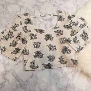 UO Pins And Needles Crop Top w/ vintage cat design