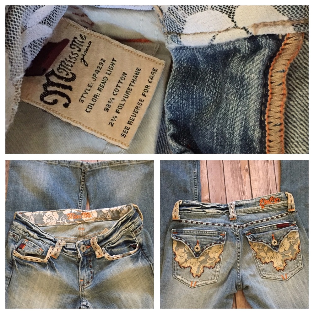 Miss Me Laced Cowgirl Western Style Boot Cut Jeans