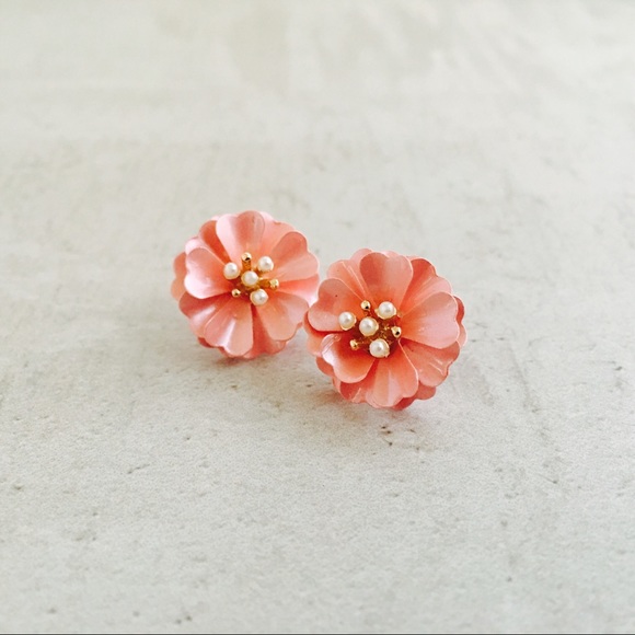 SALE Delicate Flower Studs - Pink - Picture 2 of 7