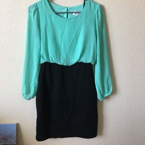Mint Green & Black Dress