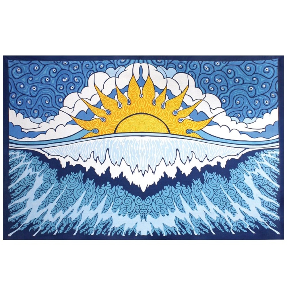 SUN OCEAN TRIPPY HIPPIE WALL TAPESTRY WALL ART