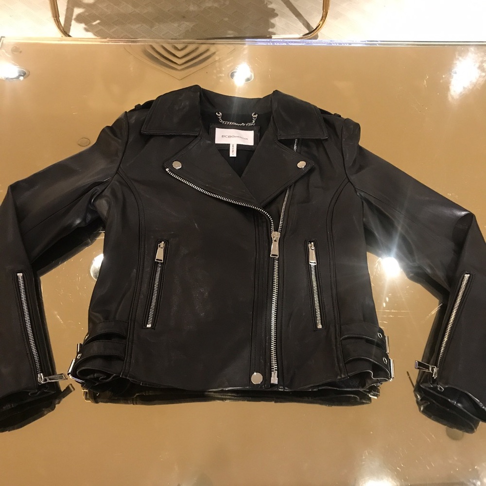 BCBG Leather Moto Jacket