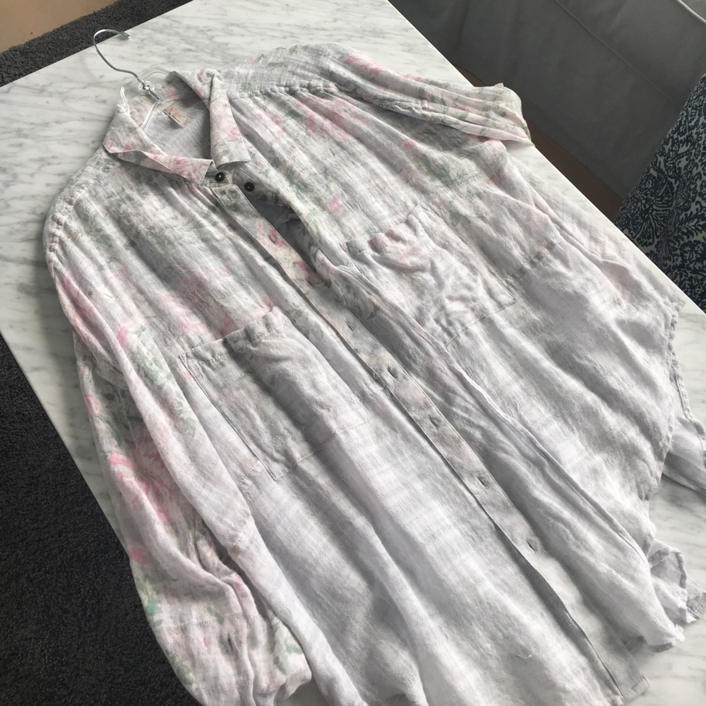 Free People Floral Button Down